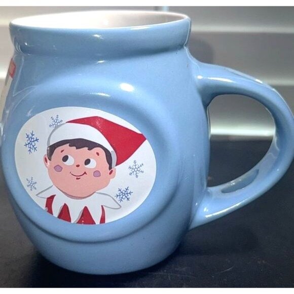 ELF On The Shelf Mugs Set OF 2 Blue Christmas Holiday - Picture 2 of 9
